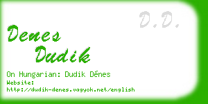 denes dudik business card